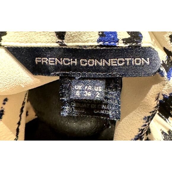 French Connection Zebra Print Shirt Dress With Zip Front Detail - Picture 3 of 3